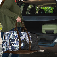 Monstera Plumeria Flowers Blue Travel Bag Polynesian Pattern LT01 - Polynesian Pride