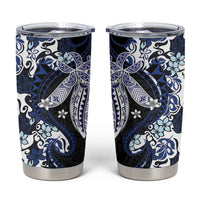 Monstera Plumeria Flowers Blue Tumbler Cup Polynesian Pattern LT01 Blue - Polynesian Pride