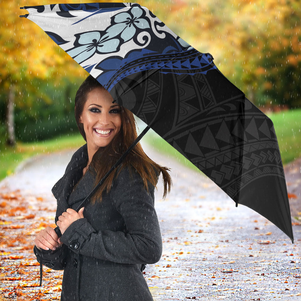Monstera Plumeria Flowers Blue Umbrella Polynesian Pattern LT01 - Polynesian Pride