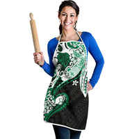 Monstera Plumeria Flowers Green Apron Polynesian Pattern LT01 - Polynesian Pride