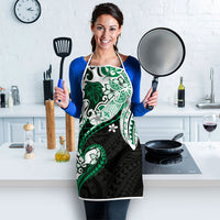 Monstera Plumeria Flowers Green Apron Polynesian Pattern LT01 - Polynesian Pride
