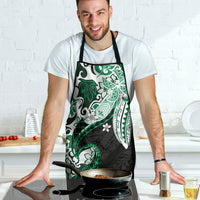 Monstera Plumeria Flowers Green Apron Polynesian Pattern LT01 - Polynesian Pride