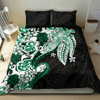 Monstera Plumeria Flowers Green Bedding Set Polynesian Pattern LT01 - Polynesian Pride
