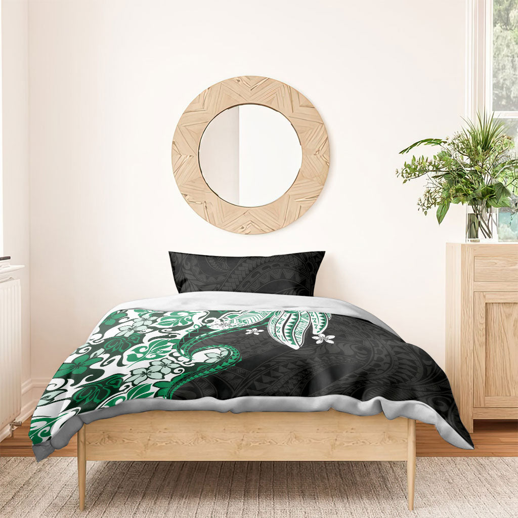 Monstera Plumeria Flowers Green Bedding Set Polynesian Pattern LT01 - Polynesian Pride