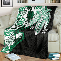 Monstera Plumeria Flowers Green Blanket Polynesian Pattern LT01 - Polynesian Pride