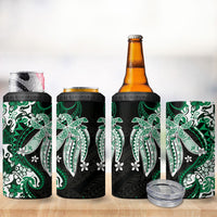 Monstera Plumeria Flowers Green 4 in 1 Can Cooler Tumbler Polynesian Pattern LT01 - Polynesian Pride