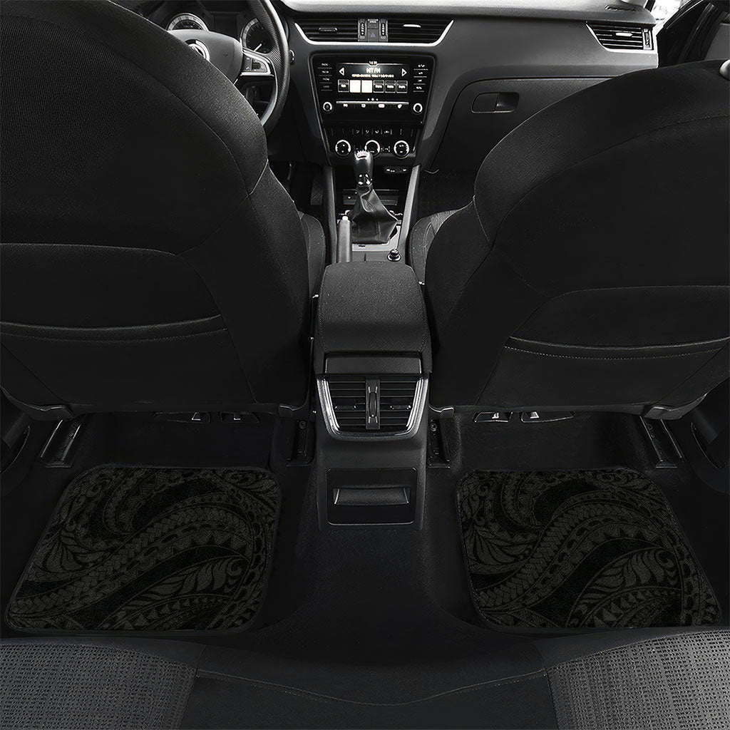 Monstera Plumeria Flowers Green Car Mats Polynesian Pattern