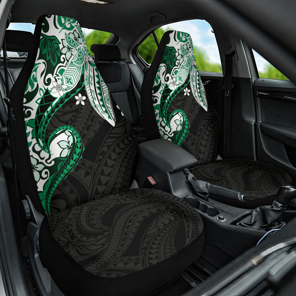 Monstera Plumeria Flowers Green Car Seat Cover Polynesian Pattern LT01 One Size Green - Polynesian Pride