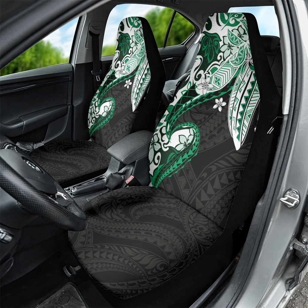 Monstera Plumeria Flowers Green Car Seat Cover Polynesian Pattern LT01 - Polynesian Pride