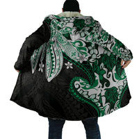 Monstera Plumeria Flowers Green Cloak Polynesian Pattern LT01 - Polynesian Pride