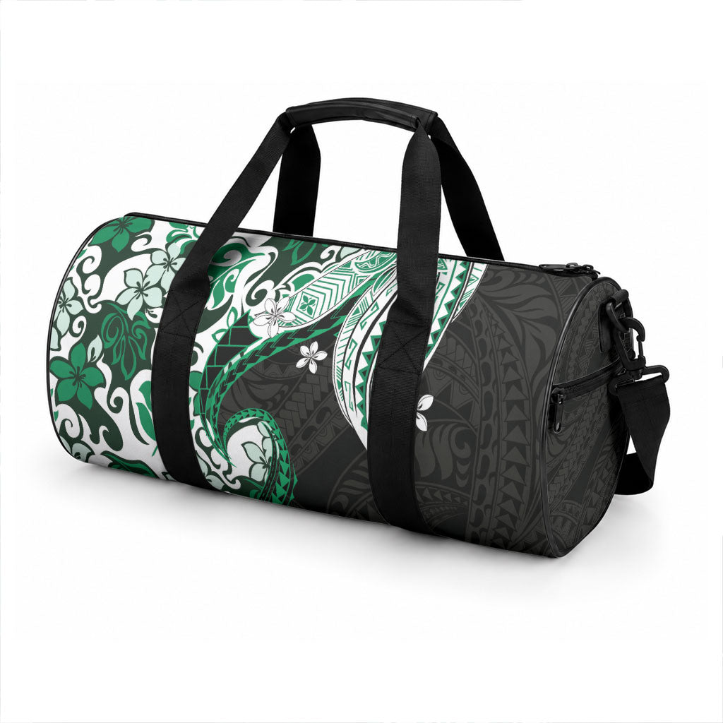 Monstera Plumeria Flowers Green Duffle Bag Polynesian Pattern LT01 - Polynesian Pride