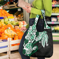 Monstera Plumeria Flowers Green Grocery Bag Polynesian Pattern LT01 - Polynesian Pride