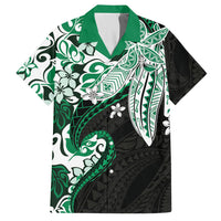 Monstera Plumeria Flowers Green Hawaiian Shirt Polynesian Pattern LT01 Green - Polynesian Pride