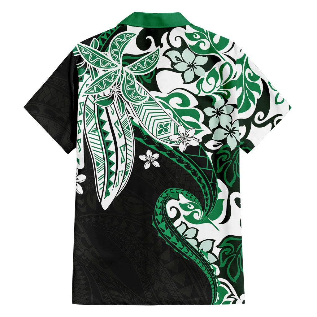 Monstera Plumeria Flowers Green Hawaiian Shirt Polynesian Pattern LT01 - Polynesian Pride