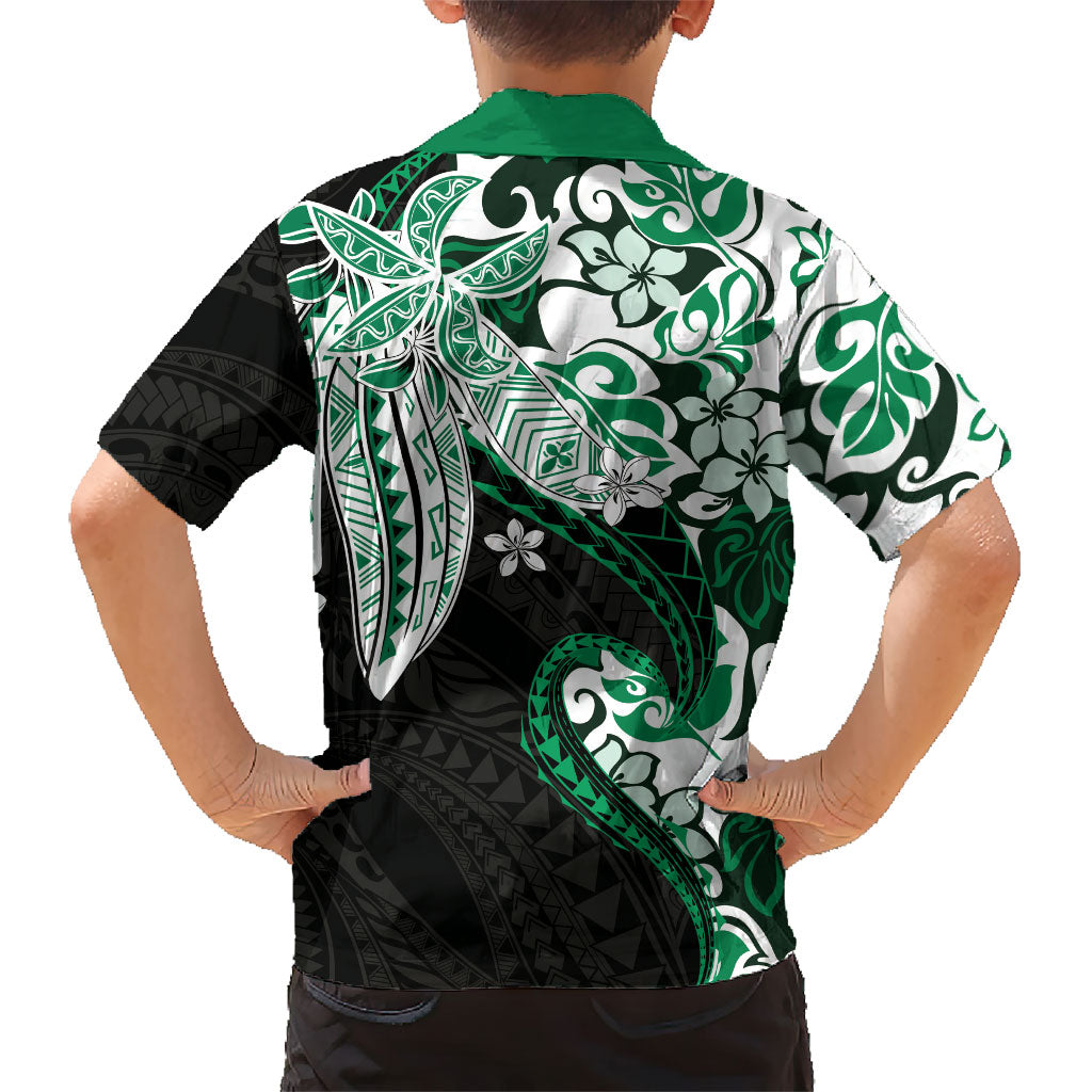 Monstera Plumeria Flowers Green Hawaiian Shirt Polynesian Pattern LT01 - Polynesian Pride