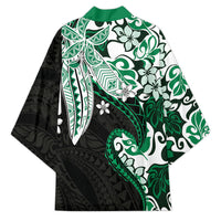 Monstera Plumeria Flowers Green Kimono Polynesian Pattern LT01 - Polynesian Pride