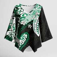 Monstera Plumeria Flowers Green Kimono Sleeve Blouse Polynesian Pattern LT01 Female Green - Polynesian Pride