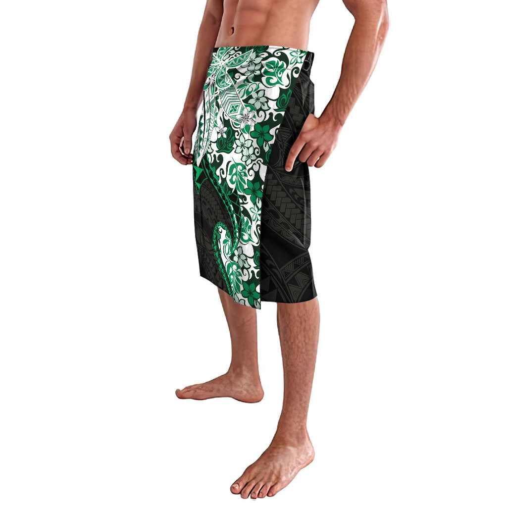 Monstera Plumeria Flowers Green Lavalava Polynesian Pattern LT01 - Polynesian Pride