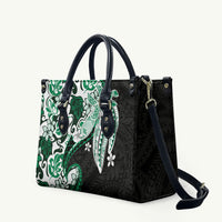 Monstera Plumeria Flowers Green Leather Bag Polynesian Pattern LT01 Green - Polynesian Pride
