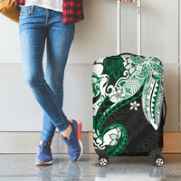 Monstera Plumeria Flowers Green Luggage Cover Polynesian Pattern LT01 - Polynesian Pride