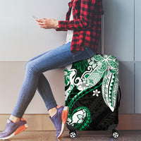 Monstera Plumeria Flowers Green Luggage Cover Polynesian Pattern LT01 - Polynesian Pride