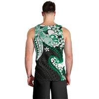 Monstera Plumeria Flowers Green Men Tank Top Polynesian Pattern LT01 - Polynesian Pride