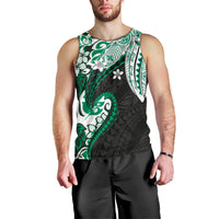 Monstera Plumeria Flowers Green Men Tank Top Polynesian Pattern LT01 - Polynesian Pride