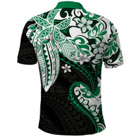 Monstera Plumeria Flowers Green Polo Shirt Polynesian Pattern LT01 - Polynesian Pride