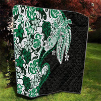 Monstera Plumeria Flowers Green Quilt Polynesian Pattern LT01 - Polynesian Pride