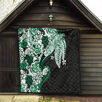 Monstera Plumeria Flowers Green Quilt Polynesian Pattern LT01 - Polynesian Pride