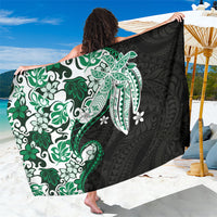 Monstera Plumeria Flowers Green Sarong Polynesian Pattern LT01 One Size 44 x 66 inches Green - Polynesian Pride