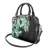 Monstera Plumeria Flowers Green Shoulder Handbag Polynesian Pattern LT01 - Polynesian Pride