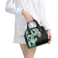 Monstera Plumeria Flowers Green Shoulder Handbag Polynesian Pattern LT01 - Polynesian Pride