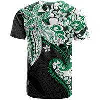 Monstera Plumeria Flowers Green T Shirt Polynesian Pattern LT01 - Polynesian Pride