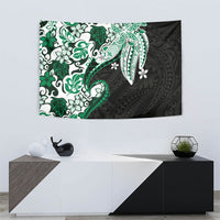 Monstera Plumeria Flowers Green Tapestry Polynesian Pattern LT01 - Polynesian Pride