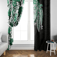 Monstera Plumeria Flowers Green Window Curtain Polynesian Pattern LT01 - Polynesian Pride