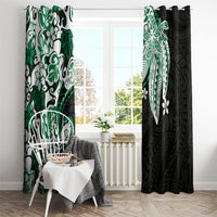 Monstera Plumeria Flowers Green Window Curtain Polynesian Pattern LT01 - Polynesian Pride