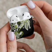 Monstera Plumeria Flowers Olive Green AirPods Case Polynesian Pattern LT01 - Polynesian Pride
