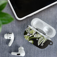 Monstera Plumeria Flowers Olive Green AirPods Case Polynesian Pattern LT01 - Polynesian Pride