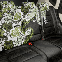 Monstera Plumeria Flowers Olive Green Back Car Seat Cover Polynesian Pattern LT01 - Polynesian Pride