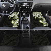 Monstera Plumeria Flowers Olive Green Car Mats Polynesian Pattern LT01 Set 4pcs Green - Polynesian Pride