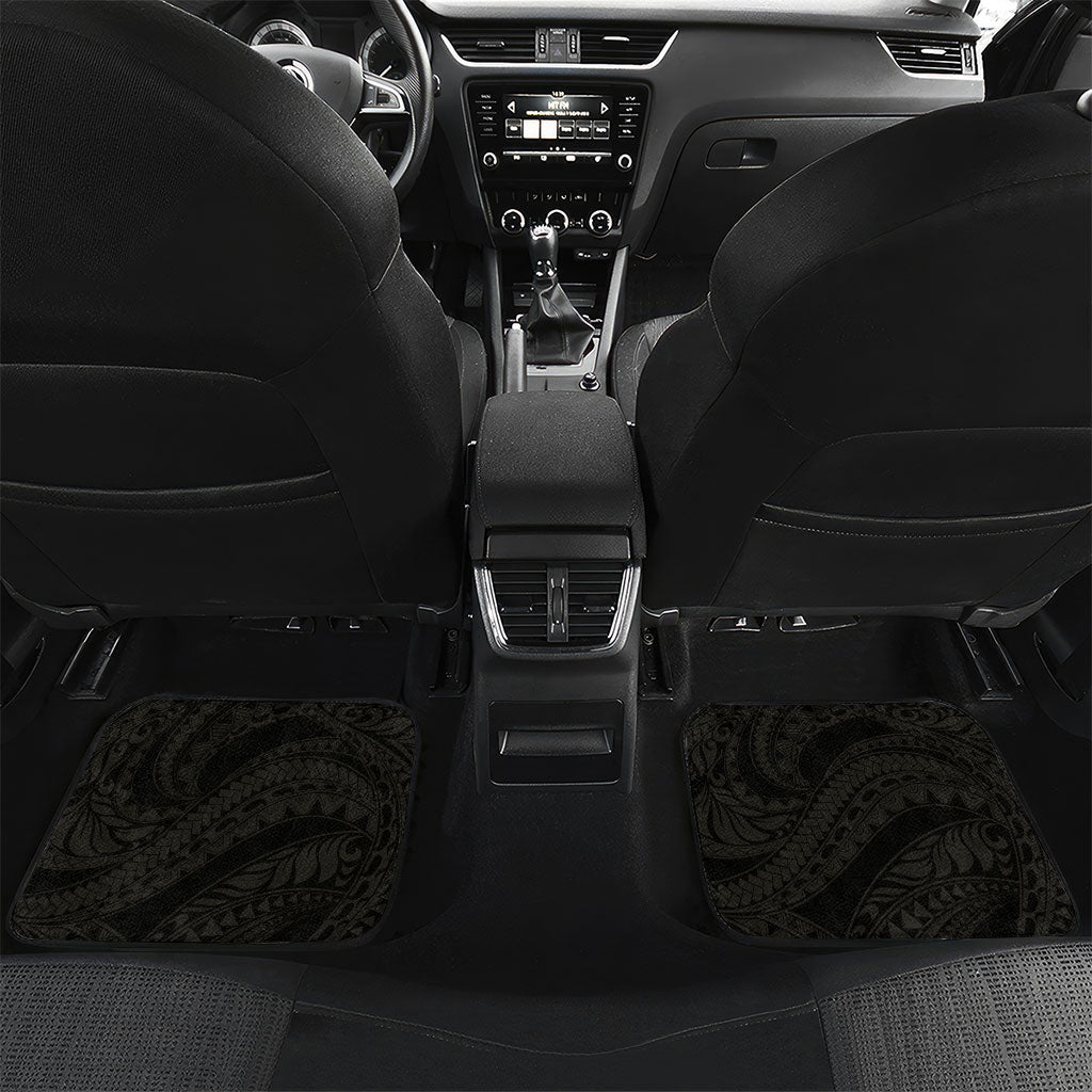 Monstera Plumeria Flowers Olive Green Car Mats Polynesian Pattern LT01 Set 2pcs - Back Green - Polynesian Pride