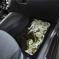 Monstera Plumeria Flowers Olive Green Car Mats Polynesian Pattern LT01 - Polynesian Pride
