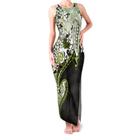 Monstera Plumeria Flowers Olive Green Family Matching Tank Maxi Dress and Hawaiian Shirt Polynesian Pattern