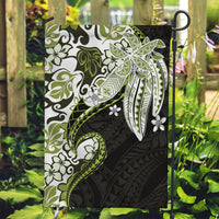Monstera Plumeria Flowers Olive Green Garden Flag Polynesian Pattern LT01 Garden Flag Green - Polynesian Pride