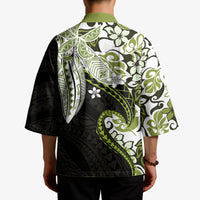 Monstera Plumeria Flowers Olive Green Kimono Polynesian Pattern LT01 - Polynesian Pride