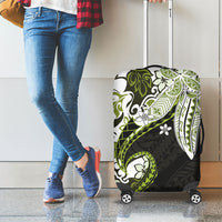 Monstera Plumeria Flowers Olive Green Luggage Cover Polynesian Pattern LT01 - Polynesian Pride