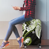 Monstera Plumeria Flowers Olive Green Luggage Cover Polynesian Pattern LT01 - Polynesian Pride