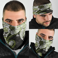 Monstera Plumeria Flowers Olive Green Neck Gaiter Polynesian Pattern LT01 - Polynesian Pride