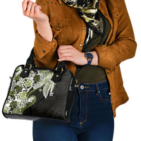 Monstera Plumeria Flowers Olive Green Shoulder Handbag Polynesian Pattern LT01 - Polynesian Pride